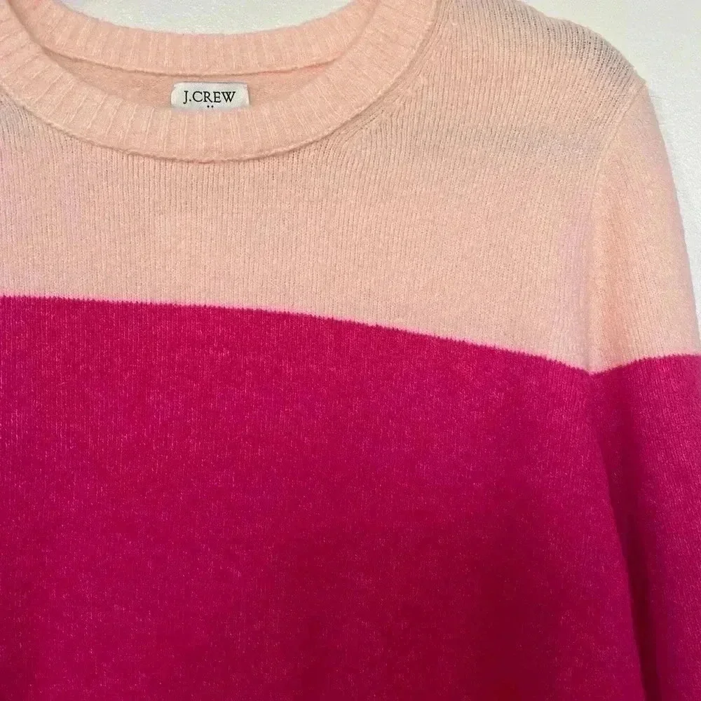 J.crew‎ NEW color block pink sweater medium